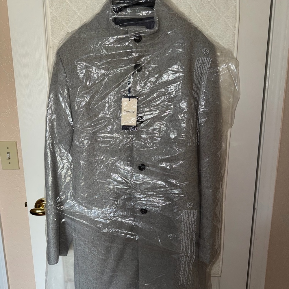 Mango Men's Elegant Gray Trench Coat